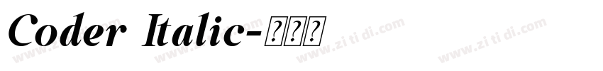 Coder Italic字体转换